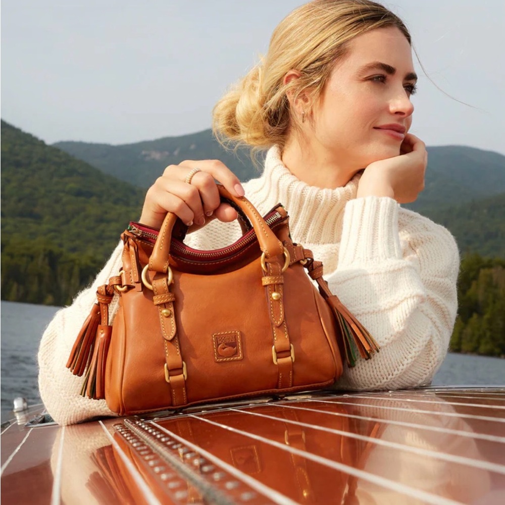 NWT Dooney and Bourne Florentine Nano Salmon Leather Satchel - Picture 2 of 9